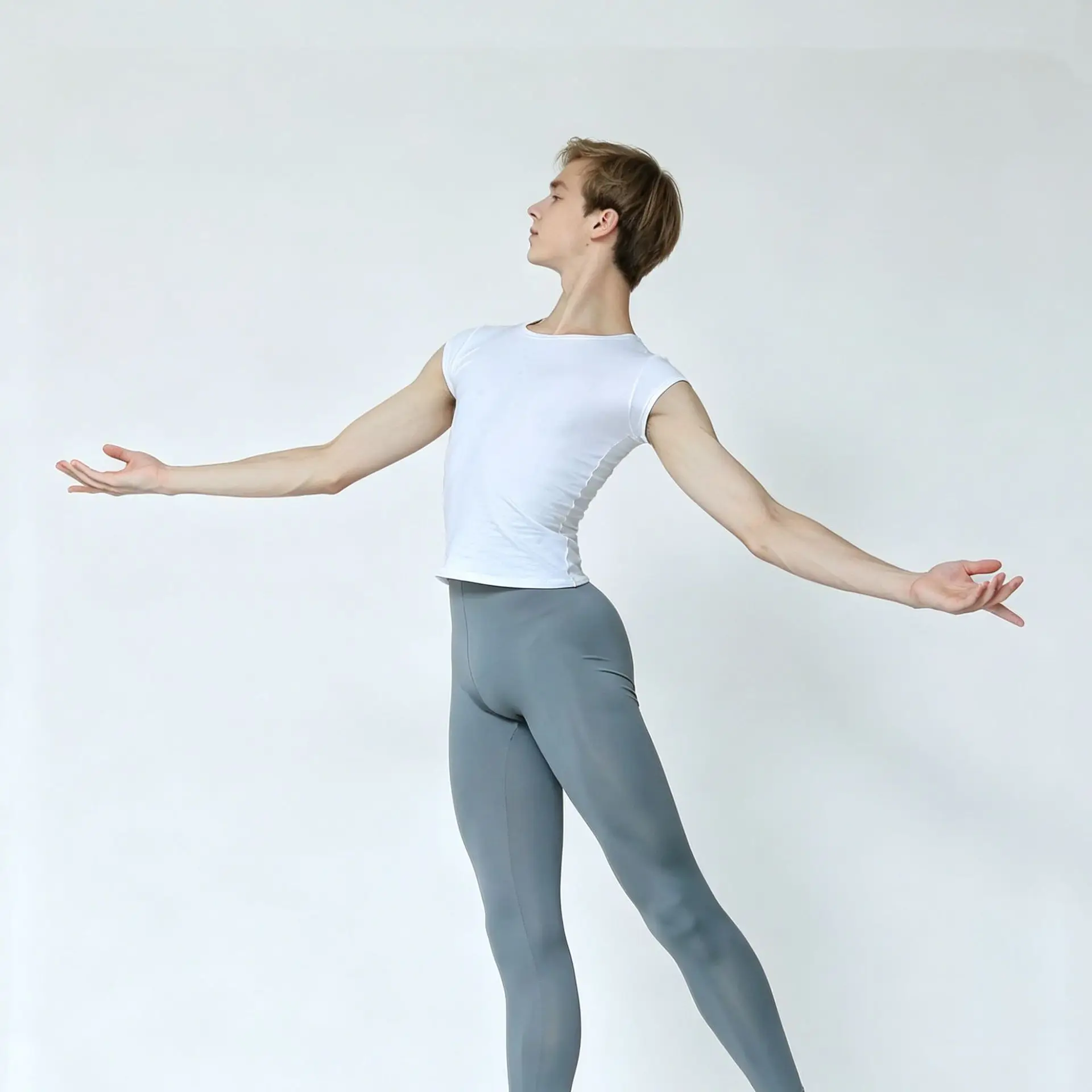 Men's Tight Ballet Costume Adult Modern Classical Dance Training Suit For Teachers And Bodywear Basics Shirts