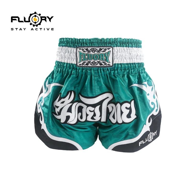 Fluory タイボクシングショート男性女性子供フェアテックスショーツ MMA ショーツボクシングパンツショーツ刺繍 MMA ショーツ