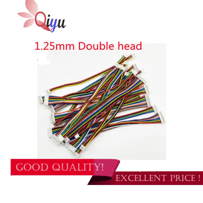 10 Piece miniature jst1.25 2p 3P 4P 5p 6pin male plug connector with 10/20/30/40/50 cm wire and cable, single / double 28Awg