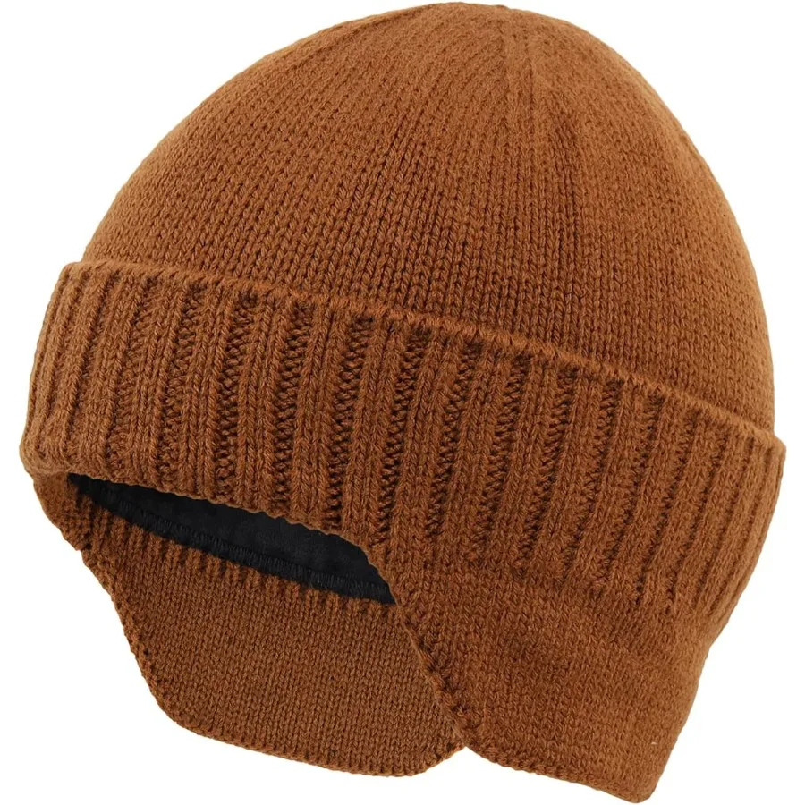 

Home Prefer Mens Winter Hat Knit Earflap Hat Stocking Caps with Ears Beanie Hat