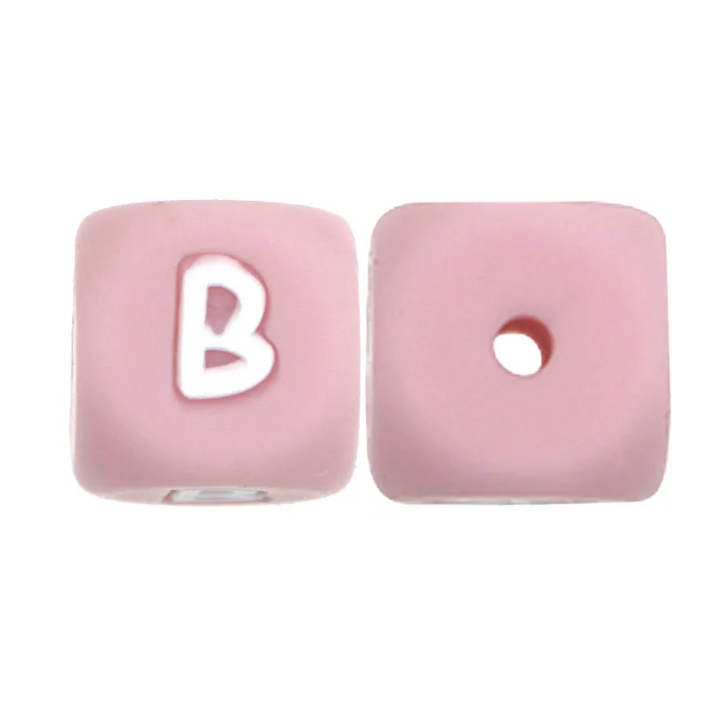 20pcs/Lot Pink 12mm Square Silicone Letter Beads For Jewelry Making DIY Bracelet Necklace Earrings Pen Etc Handmade Accessories image 3