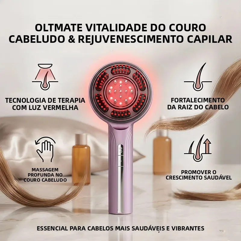 Electric EMS Scalp Massager Comb Red Light Therapy Hair Growth Massage Brush Anti Hair Loss Liquid Applicator Hair Care Styling