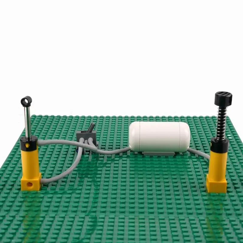 

Pneumatic Parts Kit Large Air Tank Multi Color Cylinders Switch Valve Hose for Technical Mechanical Building Blocks MOC