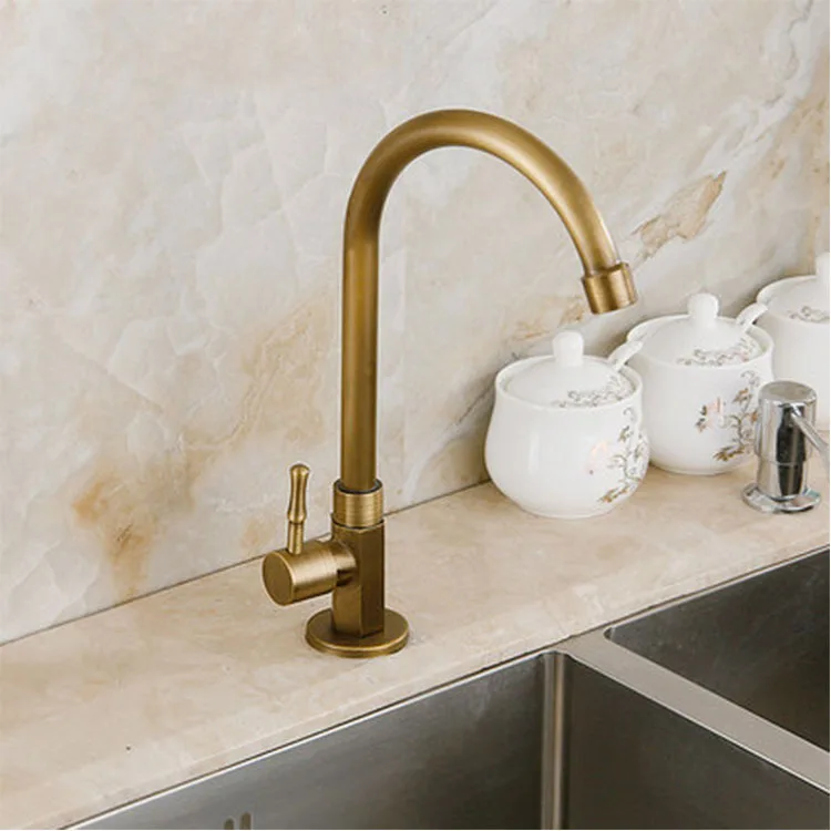 

Outdoor courtyard faucet, kitchen single cold washbasin, marble stone basin, brass outdoor anti freezing cracked faucet