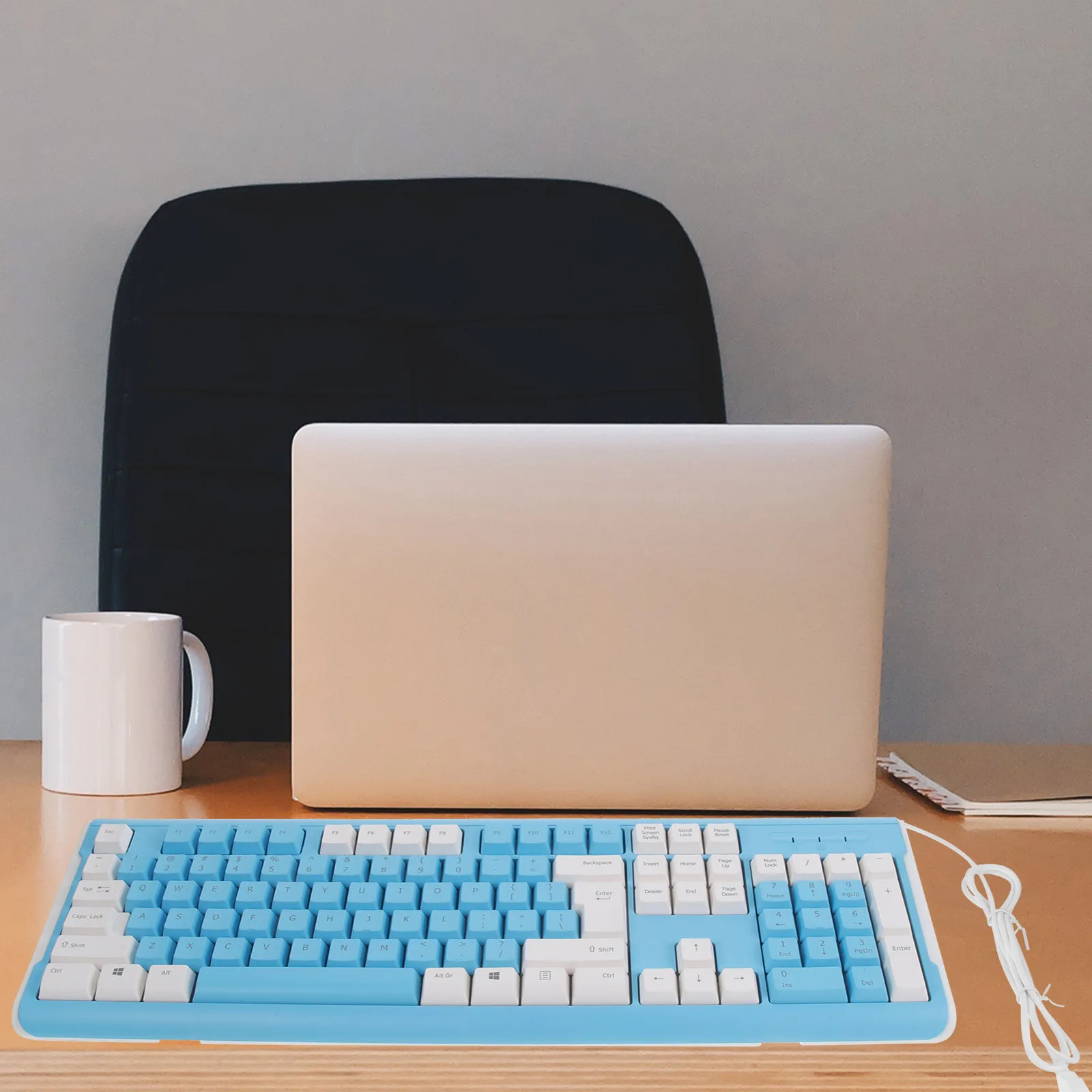 Color Matching Wired USB Gaming Keyboard ABS Material Non-Conflict Keys Number Pad Portable Computer Keyboard for Work Game