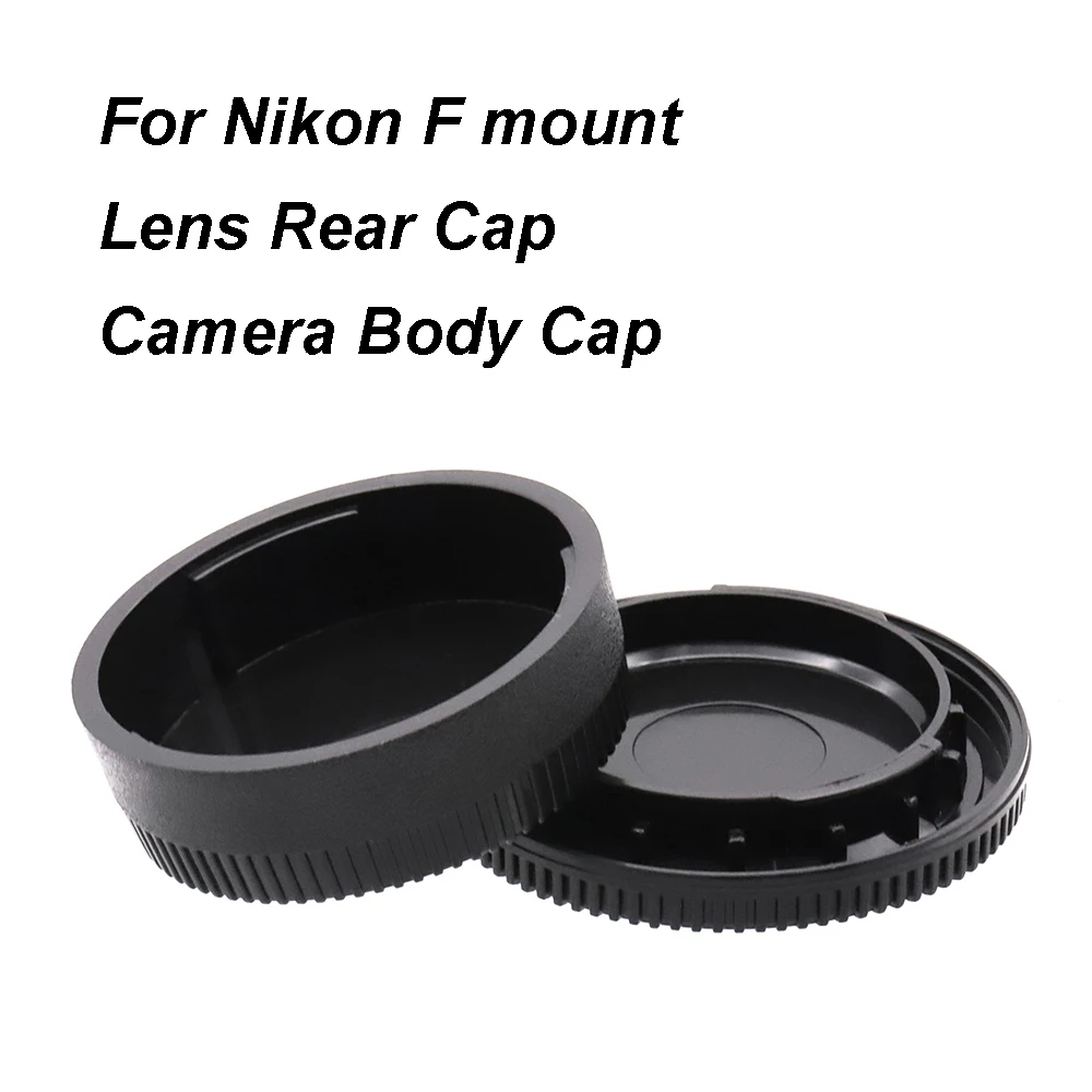 Dla Nikon F mount AI AIS obiektyw tylna nakładka/korpus aparatu nasadka/zestaw czepków plastikowa czarne szkła pokrywa zestaw bez Logo