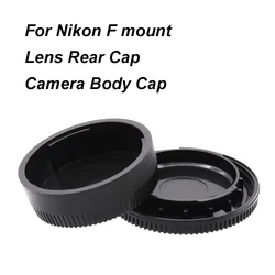 Couvercle d'objectif en plastique noir pour Nikon F Mount AI AIS, capuchon arrière ou ensemble de capuchons de corps d'appareil photo, couvercle d'objectif sans logo, D850, D500, etc.