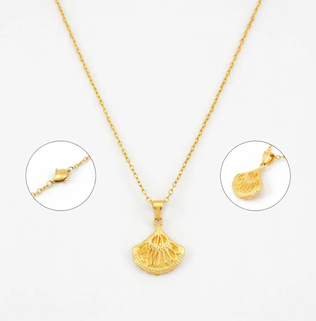 

Роскошное ожерелье с подвеской в виде листа гинкго для женщин, вьетнамское песочное золото, простая модная цепочка на ключицу, позолоченные украшения