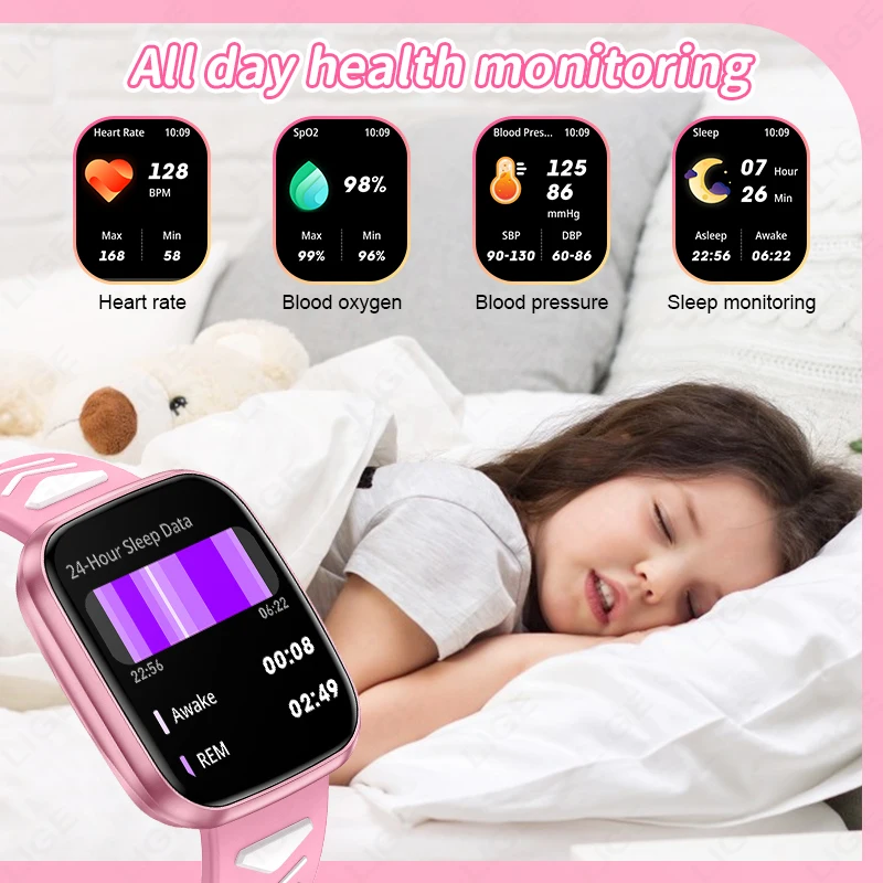 LIGE เด็กสมาร์ทวอทช์วัยรุ่น Pedometer กีฬาเด็กสมาร์ทวอทช์ชายหญิงปัจจุบันโทรไร้สายของขวัญนักเรียนนาฬิกาสัมผัส