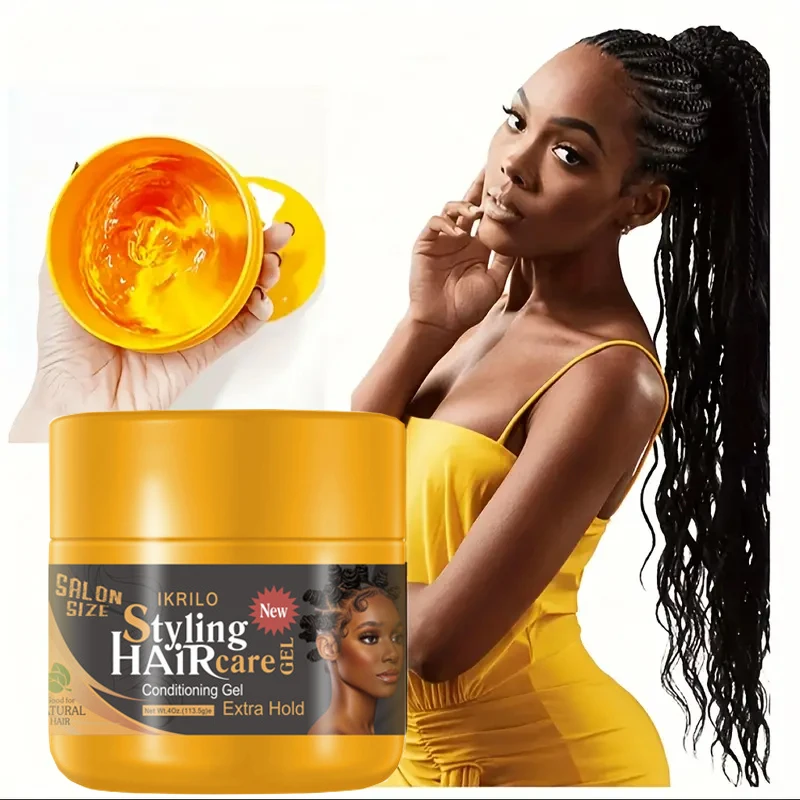 Hair Styling Gel-Strong Hold Hair Gel for Men, Women, 24H Non-Sticky, No Flake, Extreme Shine, Styling Fragmented Hair, Braid Ge
