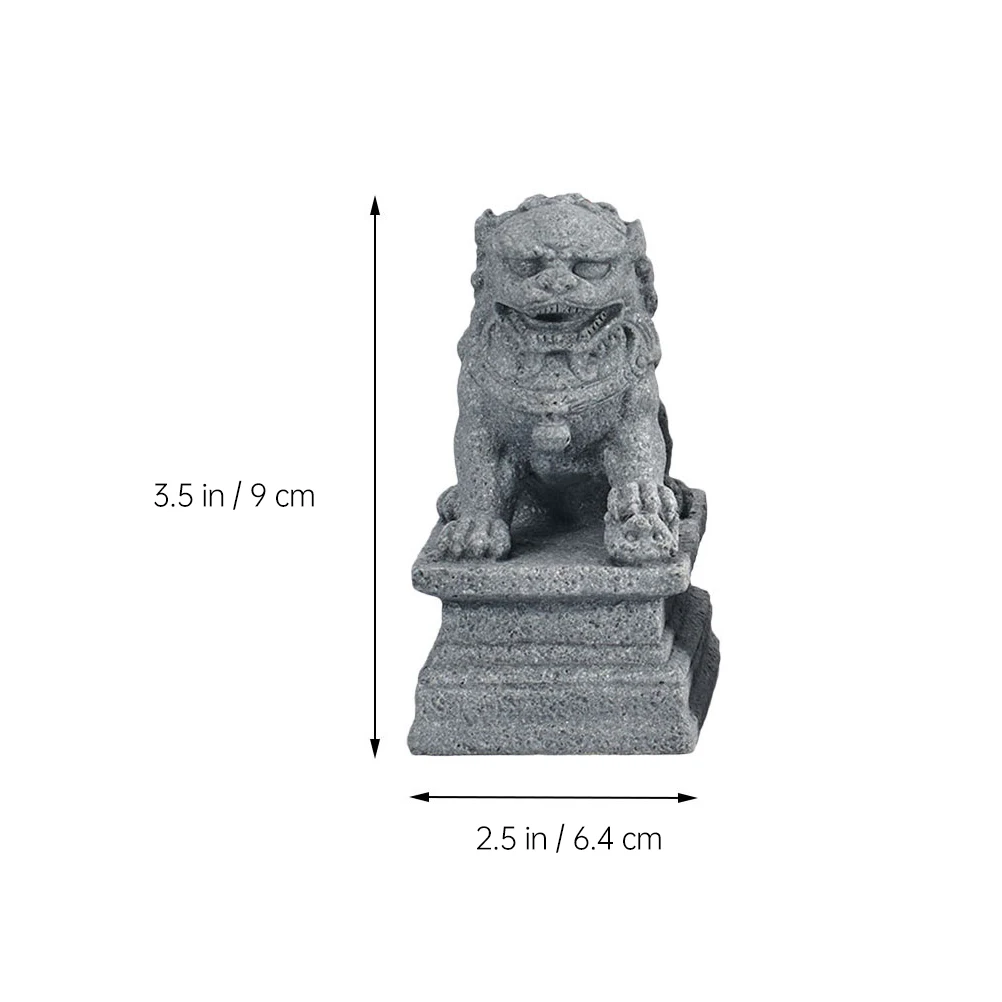 

2pcs Creative Guardian Lion Statues Micro Landscape Decorations For Plant Pot Bonsai Chinese Style Stone