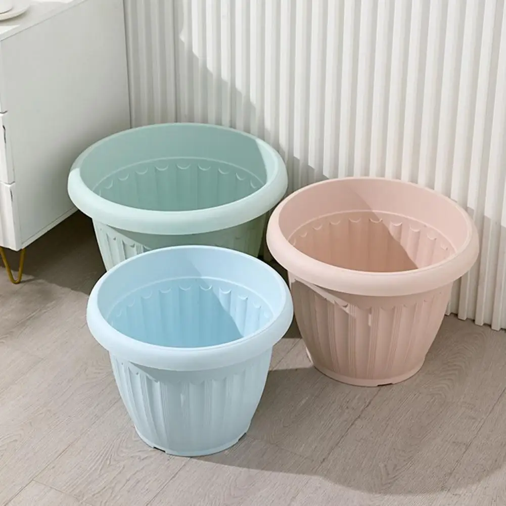 Flower Pots Thickened Large Capacity Planter Pot	Macaron Color Plastic Plant Container Decorative Planter Pot with Tray