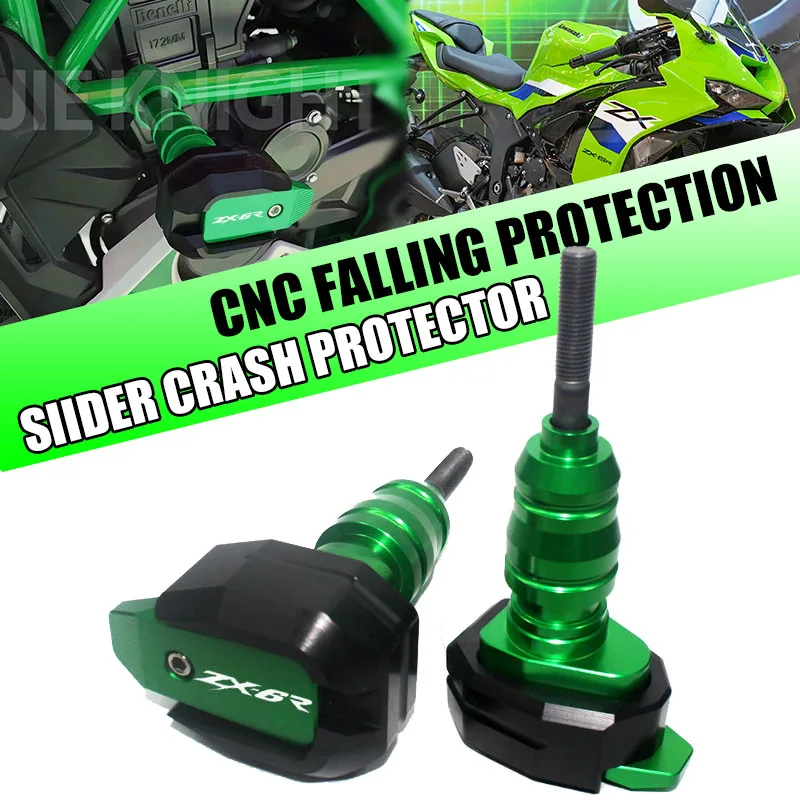 For ZX-6R ZX6R ZX 6R 2013-2017 Motorcycle CNC Falling Protection Frame Slider Fairing Guard Anti Crash Pad Protector