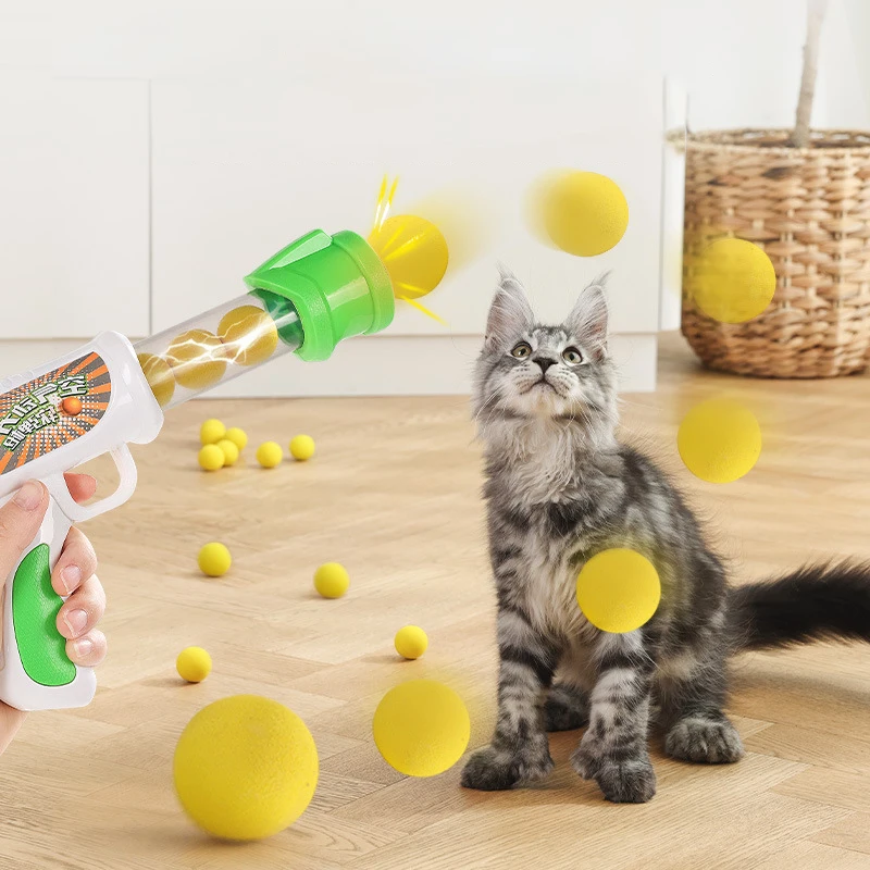 Kimpets Cat Toys With 9Pcs Soft Balls Air Aerodynam Interactive Fun Dog Cat Toys Elastic Ball Throwing Play Cat Toy Pet Supplies