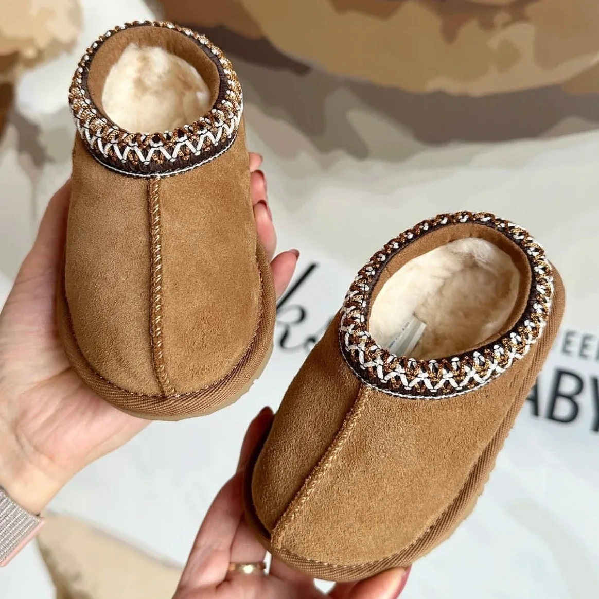 Kids Toddler Tasman Slippers Designer Children Snow Boots Tazz Baby Boots Ultra Mini Girls Boys Winter Warm Low-Top Mules Shoes