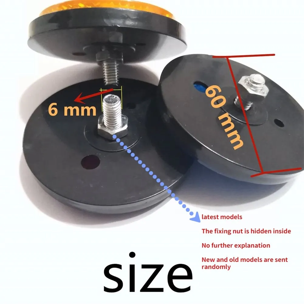 2 Pack Circular Reflector Night Safety Light For Motorcycle Truck Trailer Auto Red Yellow White M6 6cm Waterproof Dustproof