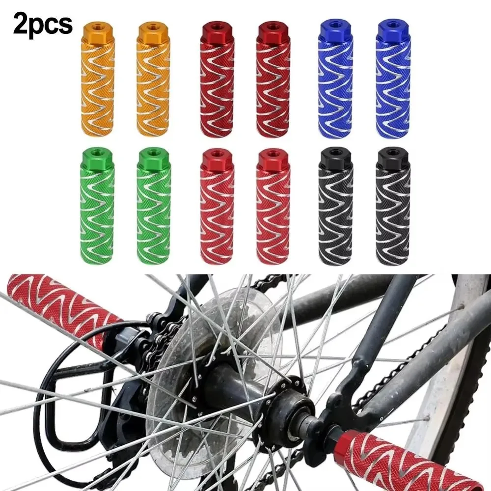 Paquete de 2 pedales de bicicleta con guías antideslizantes de aleación de aluminio, adecuados para bicicletas BMX, compatibles con distancia entre ejes de 3,8 pulgadas, guías antideslizantes para pedales de bicicleta, soporte para acrobacias en bicicleta