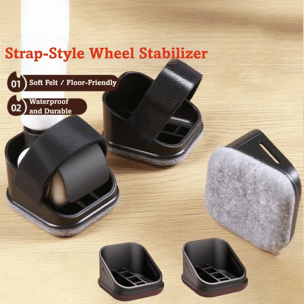 

5pcs Easy Use Soft Felt Bottom Furniture Pads Anti-Aging Heavy Duty Roller Pads Quiet Straps Design Floor Guards Quiet Movement