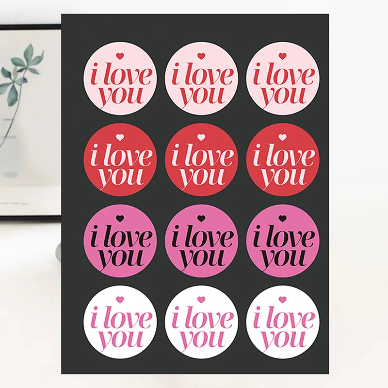 5Sheets Round I Love You Sticker Florist Sticker Florist DIY Material Sticker