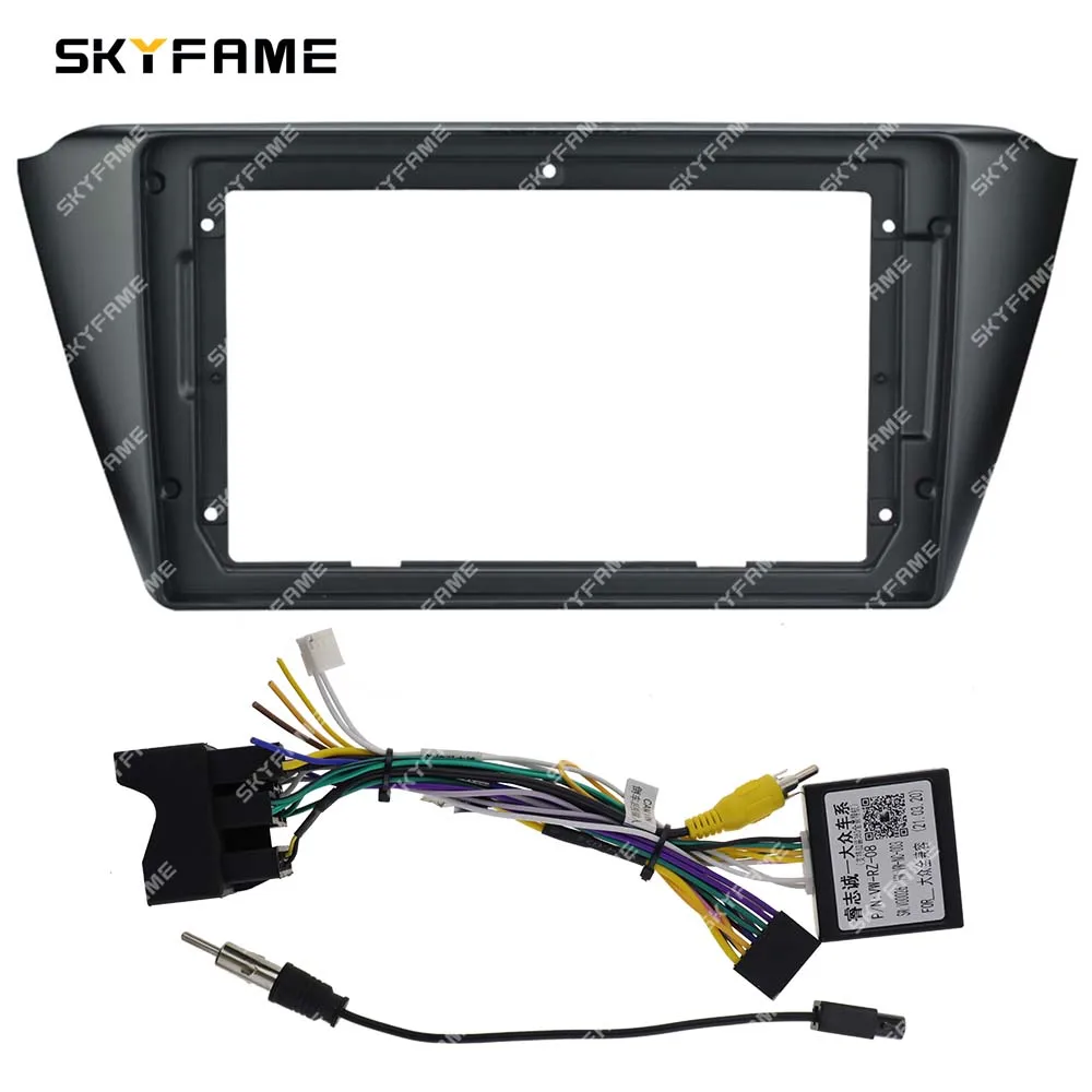 SKYFAME Car Frame Fascia Adapter Canbus Box Decoder Android Radio Dash Fitting Panel Kit For Skoda Fabia Rapid