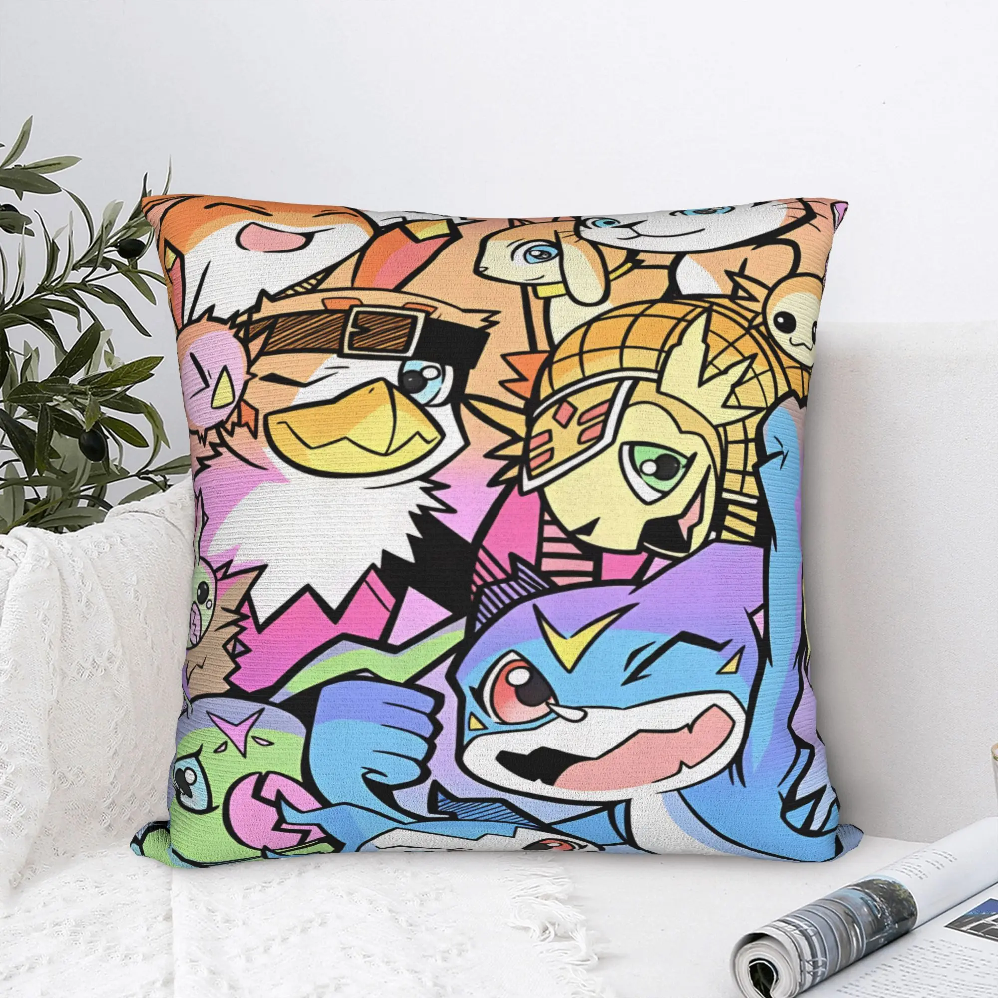 Pillow Cover Digimons  Novelty Pillow Case For Living Room Sofa Pillowcases