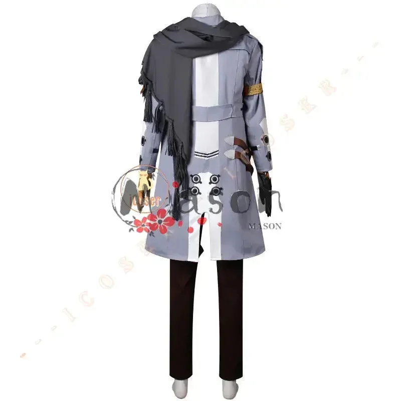 CyHonkai スターレールウェルトヤンコスプレ衣装ウィッグゲーム制服メガネトレンチスカーフアストラルエクスプレスアニメーターハロウィンパーティー男性 S