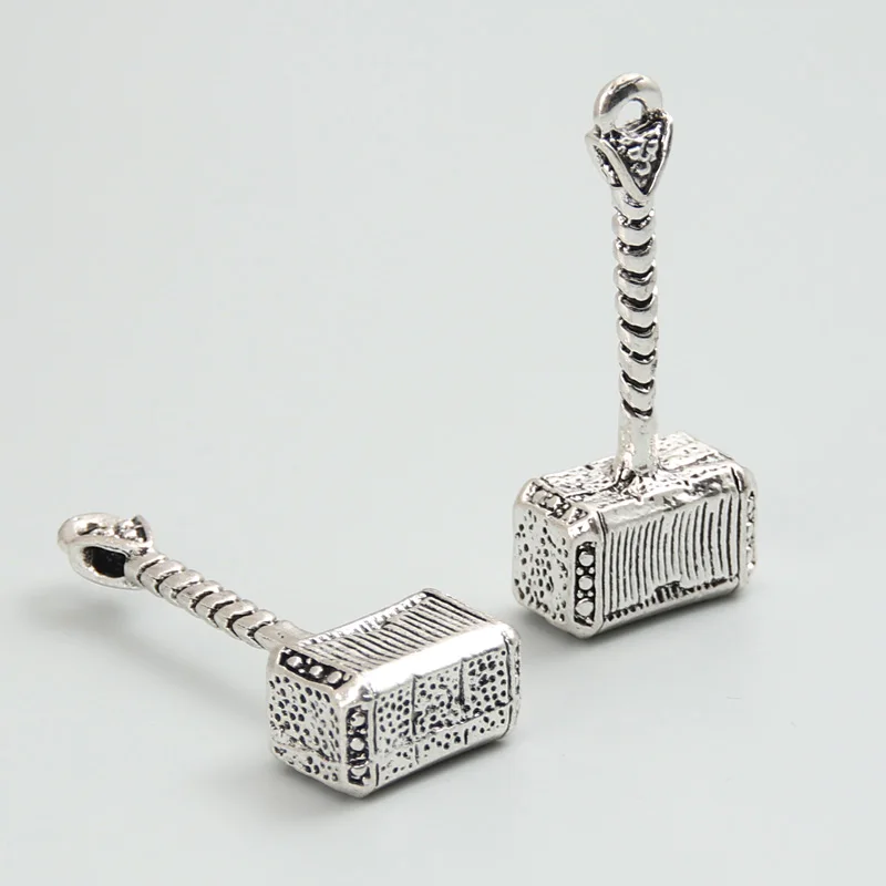 4pcs Silver Color 42x17mm Hammer Charms Hardware Tool Pendant For DIY Handmade Metal Alloy Jewelry Making Accessories image 3