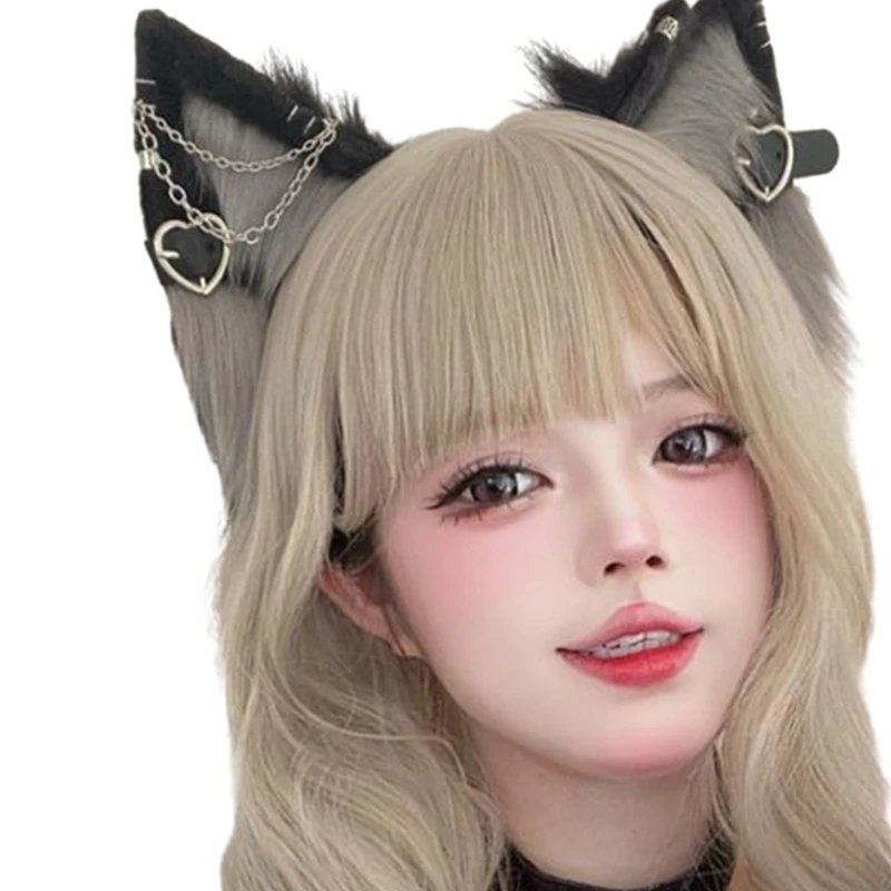 Diadema con orejas gato, reuniones temáticas Anime, mujer tomando fotos, tocado con orejas