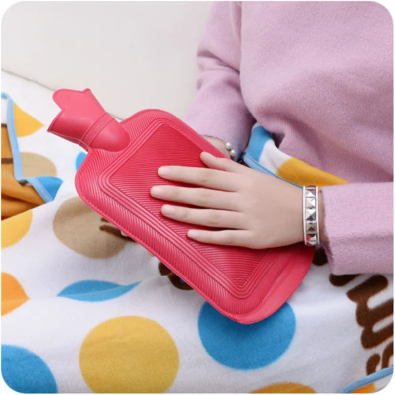 Hot Water Bottle Bag Solid Color PVC Silicone Rubber Hot Water Bottle Irrigation Hand Warmers Warm Palace Warm Bag Cold Compress