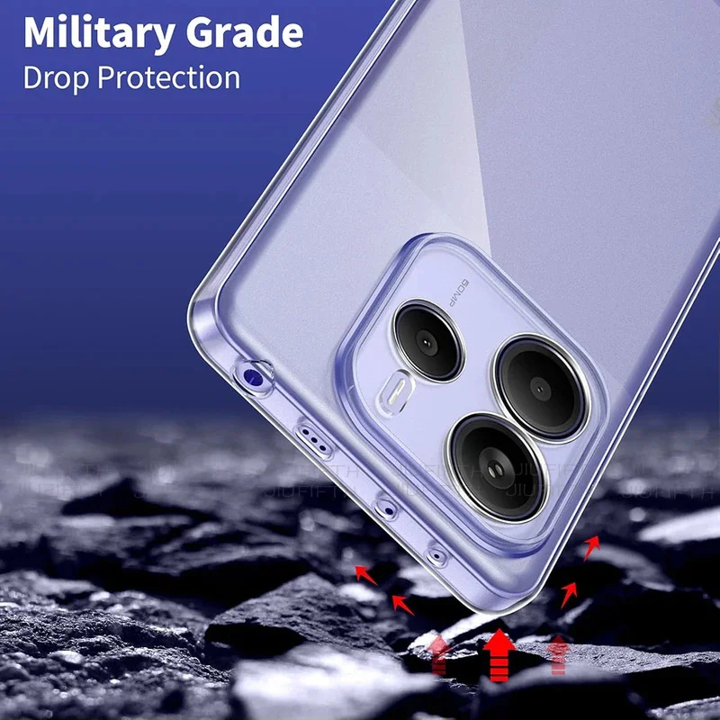 

For Xiaomi Redmi Note 14 Pro Plus Pro+ 4G 5G Clear Silicone Soft Case Note14 14Pro POCO X7 Little X7Pro Transparent Shell Coque