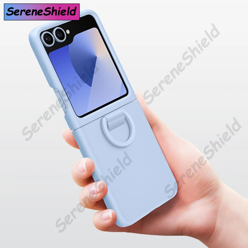 

Original For Samsung Galaxy Z Flip 6 Phone Cover，Flip6 5G Silicone With Ring Case Flip 6 Phone Cover, EF-PF741