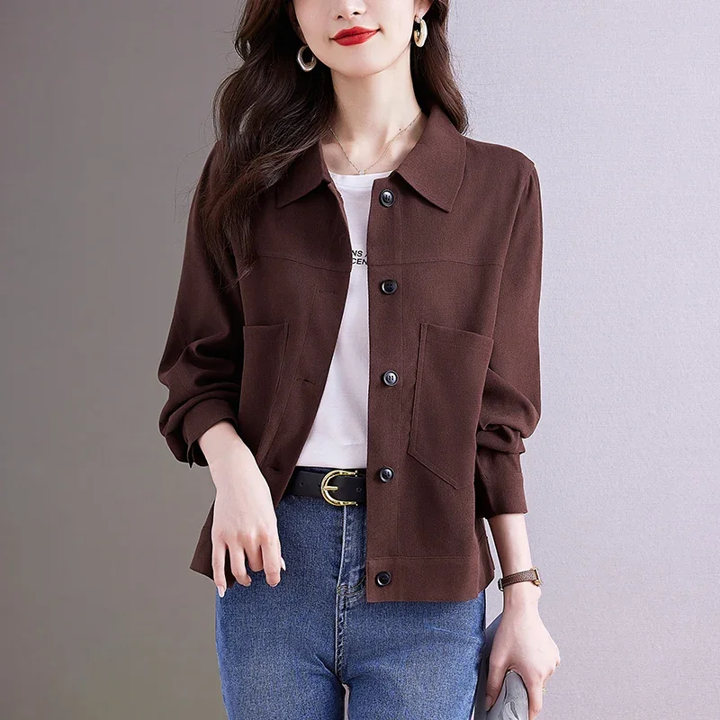 Short Jacket Women 2024 Spring Autumn New Fashion Female Clothing Solid Button Up Coat Women Casual Thin Loose Jackets for Women