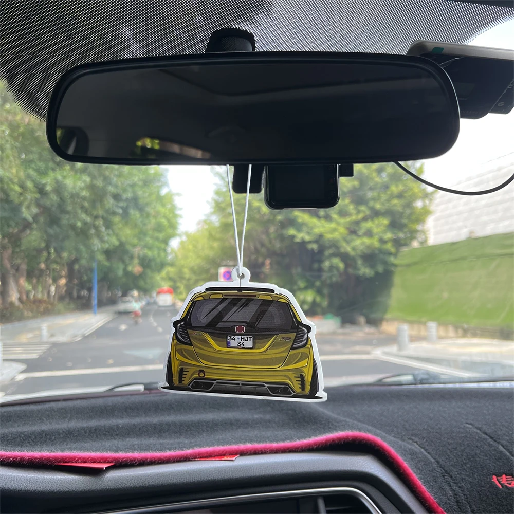 Car Rearview Mirror Pendant Scented Cool Ornaments Card For Honda Fit GK3 GK5 Classic Auto Interior Decorations JDM Accessories