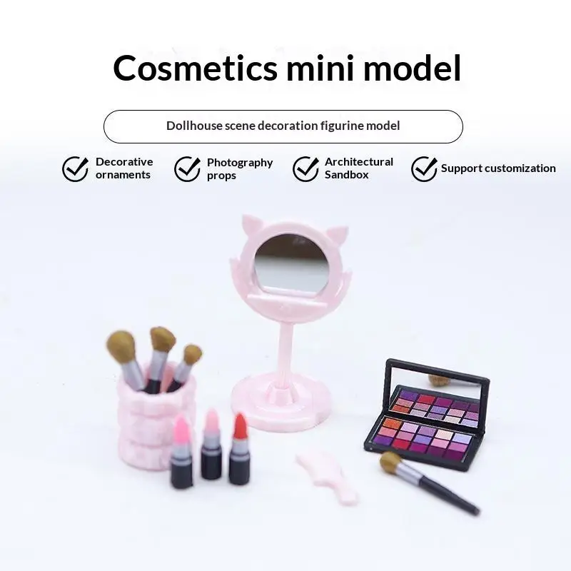2026 NEW 1Pcs Simulation Miniature Dollhouse Makeup Brush Cosmetic Set Model for Doll Accessories Toys House Decoration