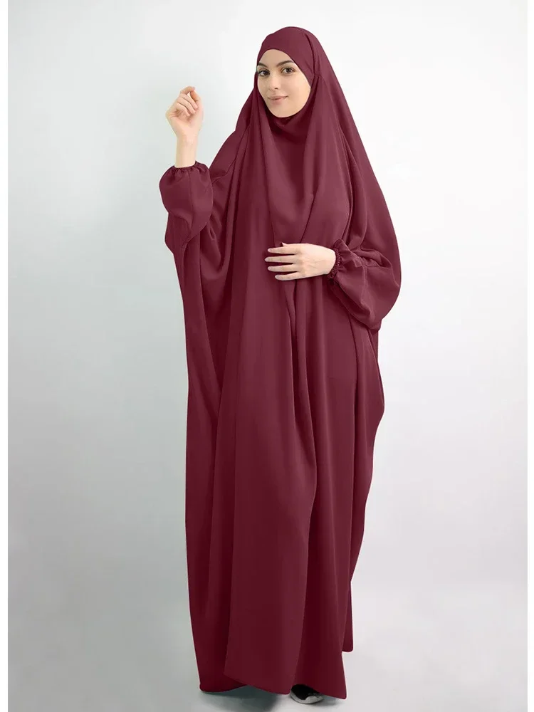 Eid Hooded Muslim Abaya Prayer Dress Women Prayer Garment Long Khimar Full Cover Ramadan Gown Abayas Islamic Niqab Jilbab 2025