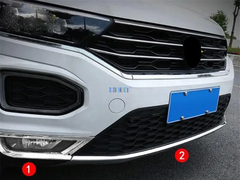 Car Front Bumper Corner Fog Light Lamp Trim Frame Tail Gate Door Rear Trunk Rain Wiper Strip Cover For Volkswagen T-ROC 2018 +