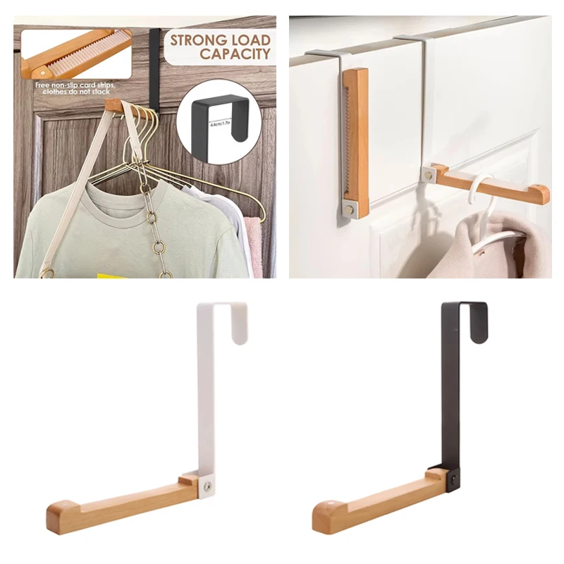 

Portable Travel door Foldable Hooks, Wooden Hooks Organizer Racks For Coats Hats Robes Foldable Hangers Laundry Bathroom