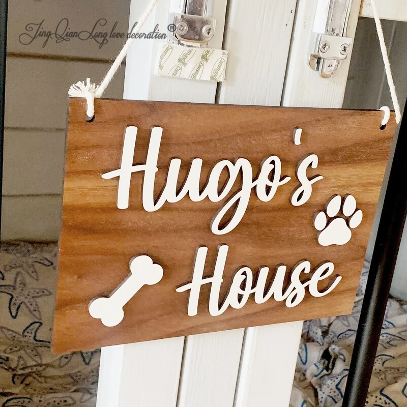 Custom Personalised Dog Name Sign, 3D Wood Dog Name Sign, Custom Dog Name Sign, Dog Paw Sign, Dog Food Area Sign, Dog Crate