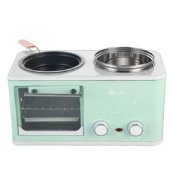 Macchina per la colazione elettrica 4 in 1 per uso domestico Mini tostapane per pane forno per frittata padella per friggere pentola calda caldaia per alimenti a vapore
