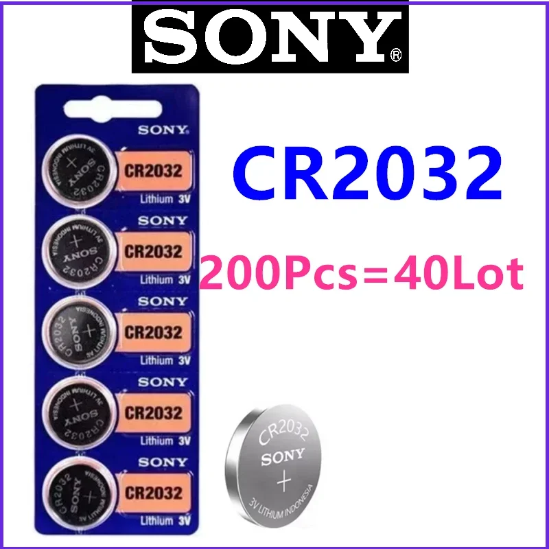 200Pcs Original SONY Coin Cell Batteries CR2032 CR1632 CR1220 CR1620 CR1616 CR2025 CR2016 Toy Car Key Remote Control Button