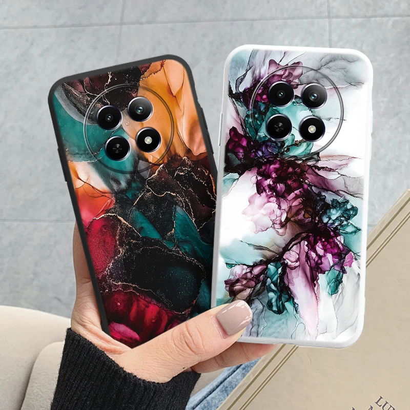 Luxury Case For Realme 12 5G 12X Fundas Marble Art Fashion Pattern Soft TPU Protection Back Cover For Realme12 X Shockproof Bags