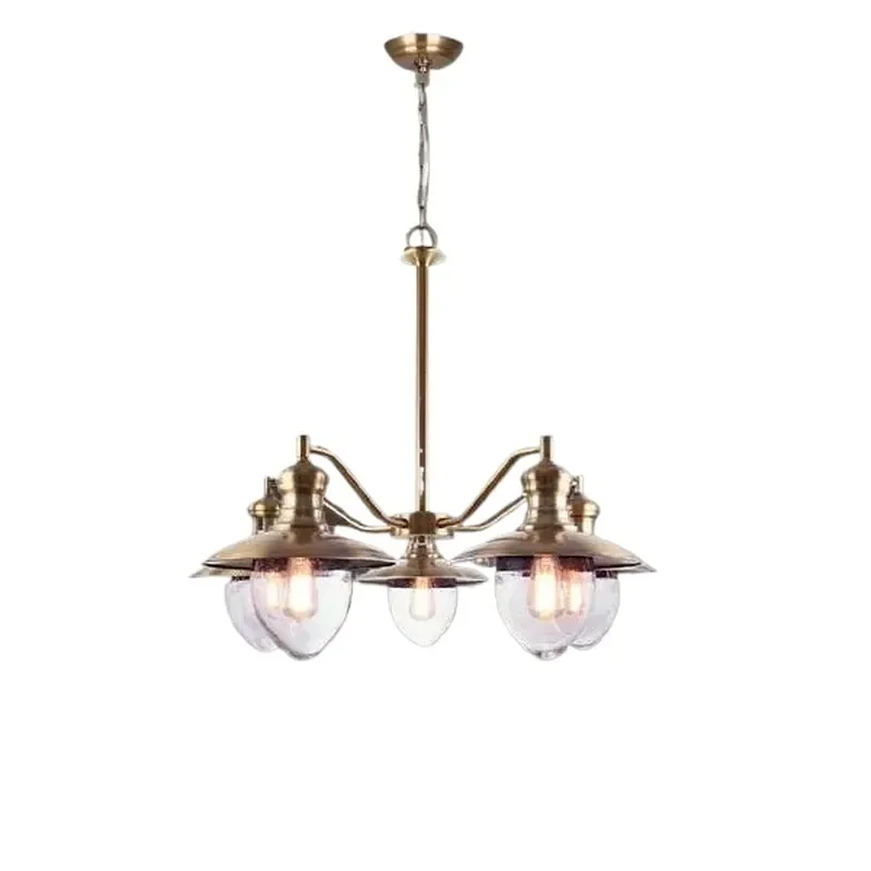 for Factory supply style wrought iron glass country lamps living room chandelier modern luxury simple chandelier