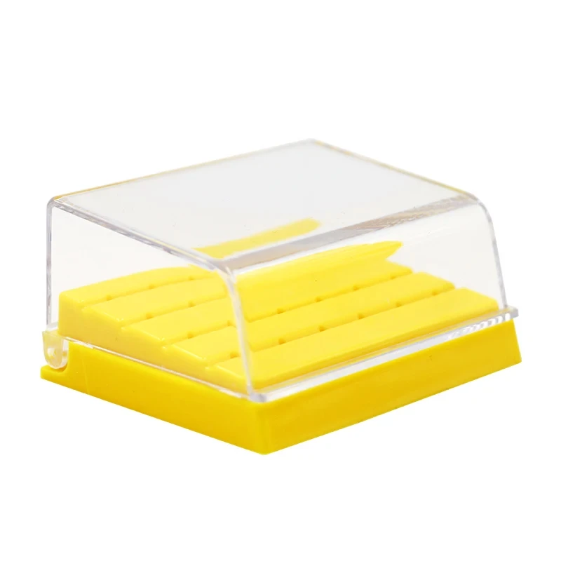 24Holes Dental Plastic Bur Holder Disinfection Carbide Burs Block Drills Box Yellow for Dentist Lab Equipment Special Offer