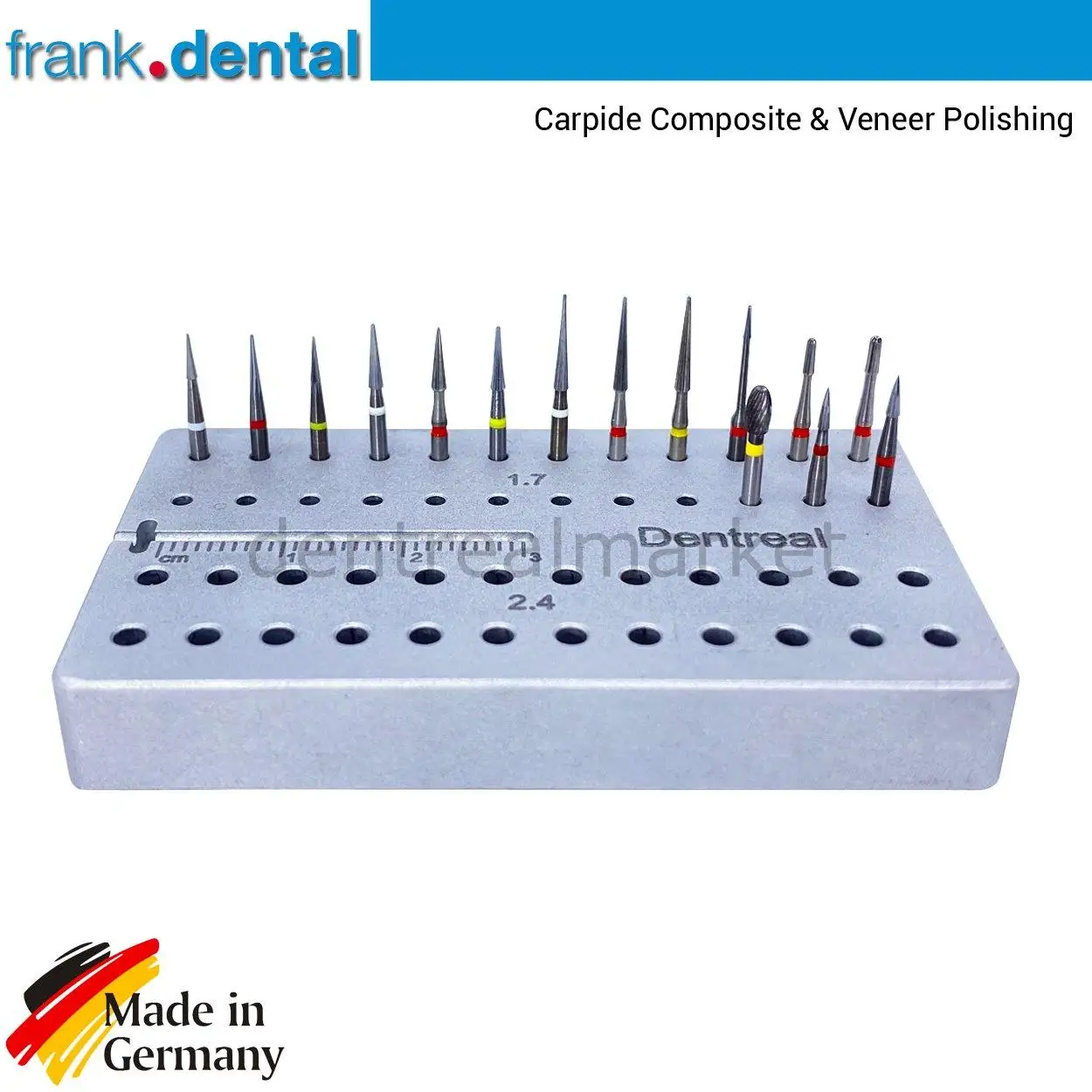 Frank Dental - Composite and Veneer Finishing and Polishing Kit - Tungsten carpide dental burs -ID-4159