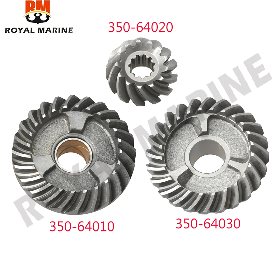 Gear Set 350 For Tohatsu Outboard Engine 2 stoke 18HP 350-64020-0 Pinion 350-64030-0 Reverse 350-64010-0 Forward Gear  3 piece