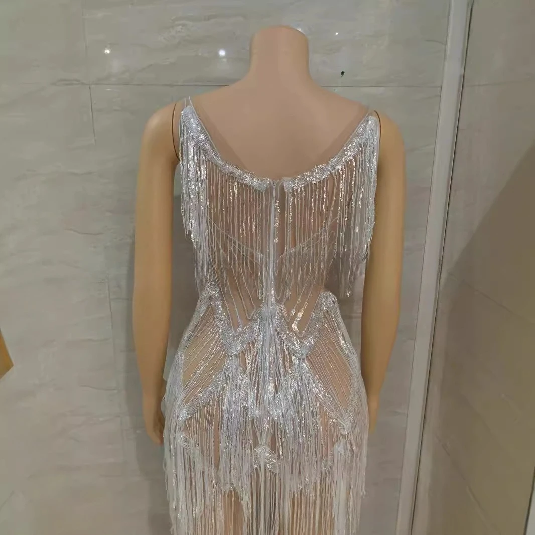 공연 의류 하이 엔드 패션 섹시한 프린지 튜브 탑 라인 석 체인 허리 스커트 세트 바 나이트 클럽 Vestidos De Gala Mujer