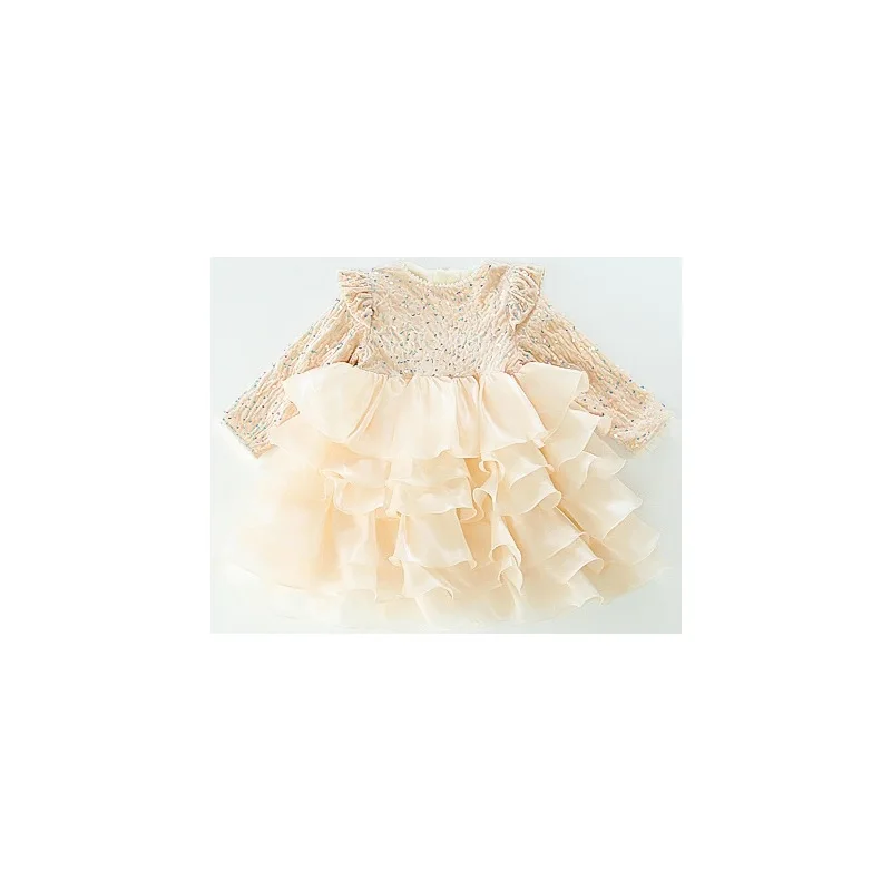 الفتيات الخريف الشتاء Dress2025New الأطفال الراقية الترتر فستان الأميرة ضوء فاخر ثوب عيد ميلاد فستان منتفخ #5