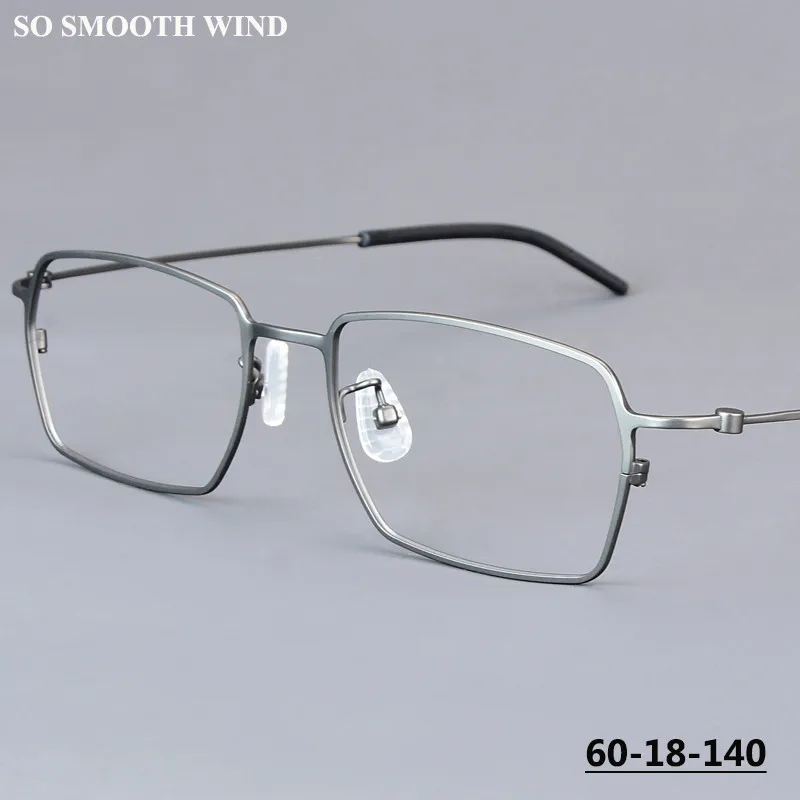 152MM Oversized Men Square Glasses Frame Women Fashion Ultralight Pure Titanium Big Eyeglasses Handmade Large Spectacles Eyewear