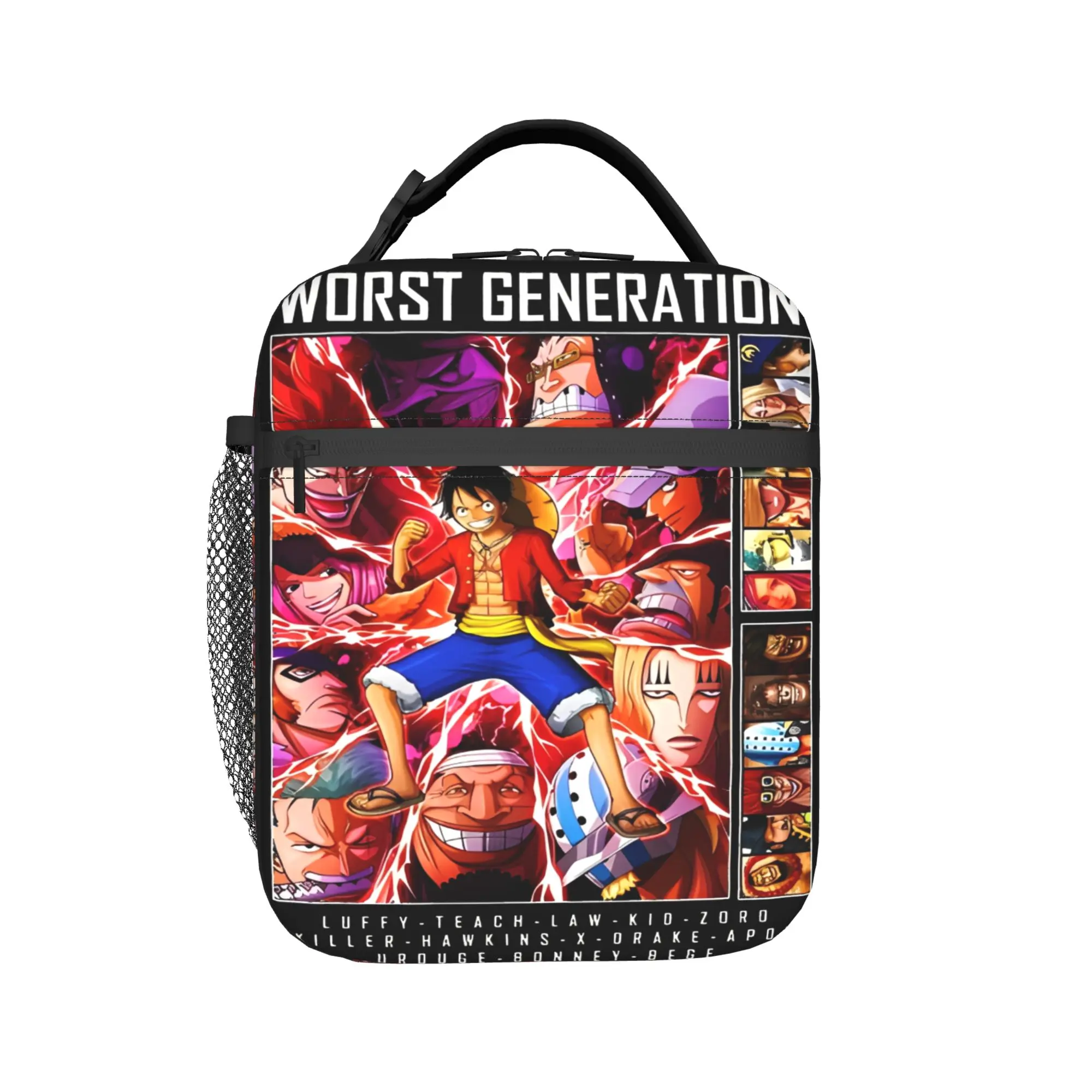 

Insulated Lunch Boxes luffys o-one-piece-e zoro Merch Storage Food Box Fashion Thermal Cooler Bento Box For School