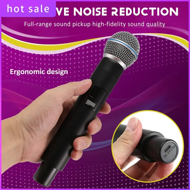 

ELEC-беспроводной ручной динамический микрофон для караоке с перезаряжаемым приемником для свадебного речевого церковного клуба